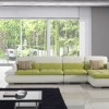 Extraordinary Sofa Design For Modern Living Room: Contemporary Leather Sofa And Modern Floor Lamp Adorn Astounding Gray Living Room Design With Interesting Black Rug And Stupendous Modern Coffee Table