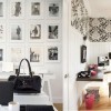 Amazing Black and White Home Office Ideas: Wonderful Home Office Interior Design For Girls Equipped With Photos On The Wall And Stupendous Office Tables With Remarkable Interior Decoration With Black And White Colors