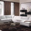 Fabulous Living Room Designs With Inspiring Ideas: White Color For Luxury Sofa Chaise And Contemporary Coffee Table Design Adorn Luxurious Living Room Decor With Brown Rugs And Luxury Pendant Lamps And Wonderful Side Table