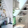 Astonishing Storage Ideas Under Stairs: Adorable Interior Home Design Ideas With Amazing Workspace Under White Staircase