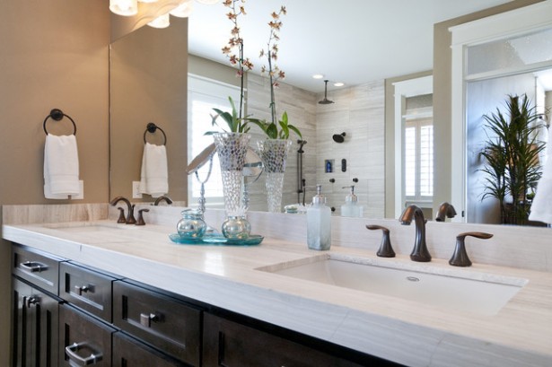 Undermount Sink Designs For Updated Bathroom: Appealing Bathroom With A Traditional Interior And Stylish Undermount Sinks ~ Indiepublic.com