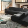 Extraordinary Sofa Design For Modern Living Room: Awesome Living Room Decors With Spacious Interiors Decorated With Black Modern Sofa As Well As Enticing Gray Rug Design
