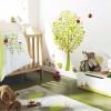 Charming Baby Room Decorating Ideas with Awesome Interior Design: Baby Bedroom Decorating Ideas With Green Floor And Wooden Cot With Tree Wall Decal