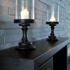 Dazzling Hotel Interior In Switzerland Reveals Spectacular Mountain Views: Black Console Table With Elegant Container Candles And Modern Wall Decor