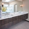 Undermount Sink Designs for Updated Bathroom: Contemporary Bathroom With Two Undermount Sinks Under Large Mirror