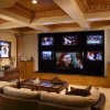 Eye-Catching Home Theater Design Ideas: Elegant Home Theater Design Ideas Accompanied With Splendid Wood Coffee Table And Remarkable Sofa Plus Wonderful Ceiling Design