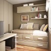 Attractive Storage Ideas For Modern Bedrooms: Gorgeous Bed Frame Storage Adorn Childrens Bedroom With Lovely Wall Shelves And Modern Computer Desk