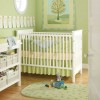 Charming Baby Room Decorating Ideas with Awesome Interior Design: Green Baby Bedrooms Ideas With Green Walls And White Cot With White Table Storage And Wooden Floor With Green Rug