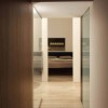 Prodigious Modern Home Architecture In Malta: Hallway Leading To The Awesome Bedroom Adorned With White Wall And Beautiful Wooden Flooring