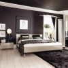 Adorning Modern Bedroom Design Ideas With Awesome Details: Idyllic Interior Design For Bedroom Enlivened With 4 Drawer Dresser And Black Rug Plus Contemporary Bed Frame With Extraordinary Bedside Table