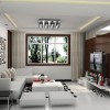 Captivated Living Room with Modern Interior Designs: Idyllic Modern Living Room Designs Look Stunning Accompanied By White Modern Sofa And Wonderful Curtains With White Square Coffee Table Design