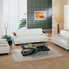 Extraordinary Sofa Design For Modern Living Room: Luxury Leather Sofa And Modern Glass Coffee Table With White Rug Adorn Living Room With Elegant Interior Decors