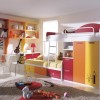 Attractive Storage Ideas for Modern Bedrooms: Modern Kids Bedroom Decorated With Large Study Desk And Awesome Bunk Bed With Storage And White Floors With Modern Gray Rug