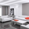 Captivated Living Room With Modern Interior Designs: White Living Room Decoration Accompanied With White Furniture Such As Sofas And Coffee Table