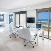 Dazzling White Office Designs Talks about clear Interior: Astonishing Home Office Design Enlivened With Shared Office Desk And 2 Wonderful White Swivel Chairs