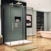 Eye-catching Sliding Shower Doors for Elegant Bathroom: Bathroom Interior Design Ideas With Sliding Glass Shower Door Also Incredible Wooden Flooring And Exquisite Bathtub