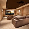 Creating Private Movie Theater With Fabulous Media Room Designs: Best Home Theater Interior Design With Attractive Wall Decor And Astonishing Sofas