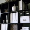 Amazing Black and White Home Office Ideas: Black And White Home Office Furniture Like Black Wall Shelving Units