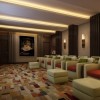 Creating Private Movie Theater With Fabulous Media Room Designs: Captivating Home Theater Interior Design Equipped With 12 Comfortable Armchairs And 3 Wall Lamps