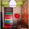 Awesome Rainbow Stairs Lead Your Colorful Way: Colorful Staircase Decorating Ideas For Fantastic Home Interior Design