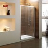 Eye-catching Sliding Shower Doors For Elegant Bathroom: Extraordinary Wall Shelves And Shower Sliding Glass Door For Apartment Bathrooms