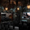 Creating Private Movie Theater with Fabulous Media Room Designs: Home Movie Theater Decor With Batman The Dark Knight Rises Themes