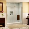 Eye-catching Sliding Shower Doors For Elegant Bathroom: Interior Design Bathroom Ideas With Polka Dot Floor And Exceptional Bathroom Vanity With Sliding Glass Door Shower