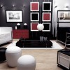 Attractive Home Design Tips For Inviting Interiors: Outstanding Interior Design Ideas Living Room Embellished With Black And White Armchairs As Well As Black Low Profile Coffee Table Plus White Rug