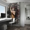 Attractive Wall Stickers For Creative Interiors: Prodigious Wall Stickers For Minimalist Home Office Design With White Computer Desk Plus Eames Eiffel Chair