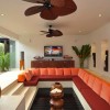 15 Astonishing Conversation Pits and Sunken Sitting Areas: Red And Orange Themes For Conversation Pits And Sunken Sitting Area Suitable For Your Living Room Design