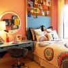 Catchy Teen Room Designs With Amusing Interior Decorations: Teenage Girls Bedroom Sets With Zebra Swivel Chair And Minimalist Desk Plus Round Mirror On The Wall