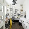 Amazing Black and White Home Office Ideas: Unique Pendant Lighting For Contemporary Home Office Design Plus Amazing Wall Shelves And Captivating Swivel Chairs With Alluring File Cabinets