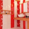 20 Marvelous Contemporary Bathroom Designs: Wonderful Colors For Small Bathrooms Completed With Wooden Wall Shelves And Appealing Washstand