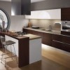 Elegancy Of Modern Minimalist Kitchen Interior Design Ideas: Magnificent Modern Minimalist Kitchen Design Ideas With Exclusive Dark Brown Plywood Kitchen Set