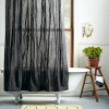 Attractive Modern Shower Curtains For Lovely Powder Room: Appealing Bathroom Decor Ideas With Pleated Shower Curtain