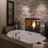10 Astonishing Stone Fireplaces Brings Nature Materials at Home: Astounding Bathroom Decorating Ideas Equipped With Stone Fireplace Designs