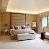 Appealing Bedroom Decorating Ideas with the Addition of Sofa for a Perfect Final Display: Dazzling Spacious Bedroom Design With The Stunning Extended Headboard Completed With Puffy White Daybed That Also Serves As Sofa