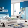 Elegant Bedroom Decors Soothing Modern Interior Details: Exciting Blue Bedroom Decorating Ideas Plus Attractive Wardrobe And Wonderful Rugs With White Flooring And Modern Bedside Table