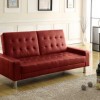Having Simple Sofa Bed in Low Budgets for Appealing Interior: Extraordinary Red Sofa Living Room