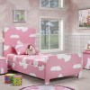 Lovely Interior Decorating Ideas of Girls’ Bedroom in Attractive Themes: Lovely Girl's Interior Bedroom In Pink Tone Theme With Scattered Clouds Motif With Many Windows With The Direct Views To The Captivating View Outside
