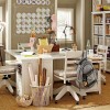 Stylish Teenage Study Rooms Involving Youthful Decor Ideas: Traditional Study Room Design For Teenage Plus Four Swivel Chairs And Gorgeous White Desk